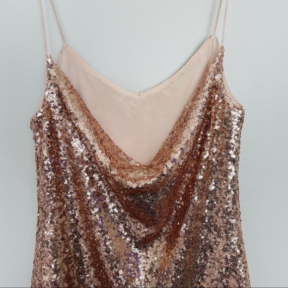 NBD x Revolve Mini Sequin Rose Gold Party Dress Size XS - Picture 7 of 11